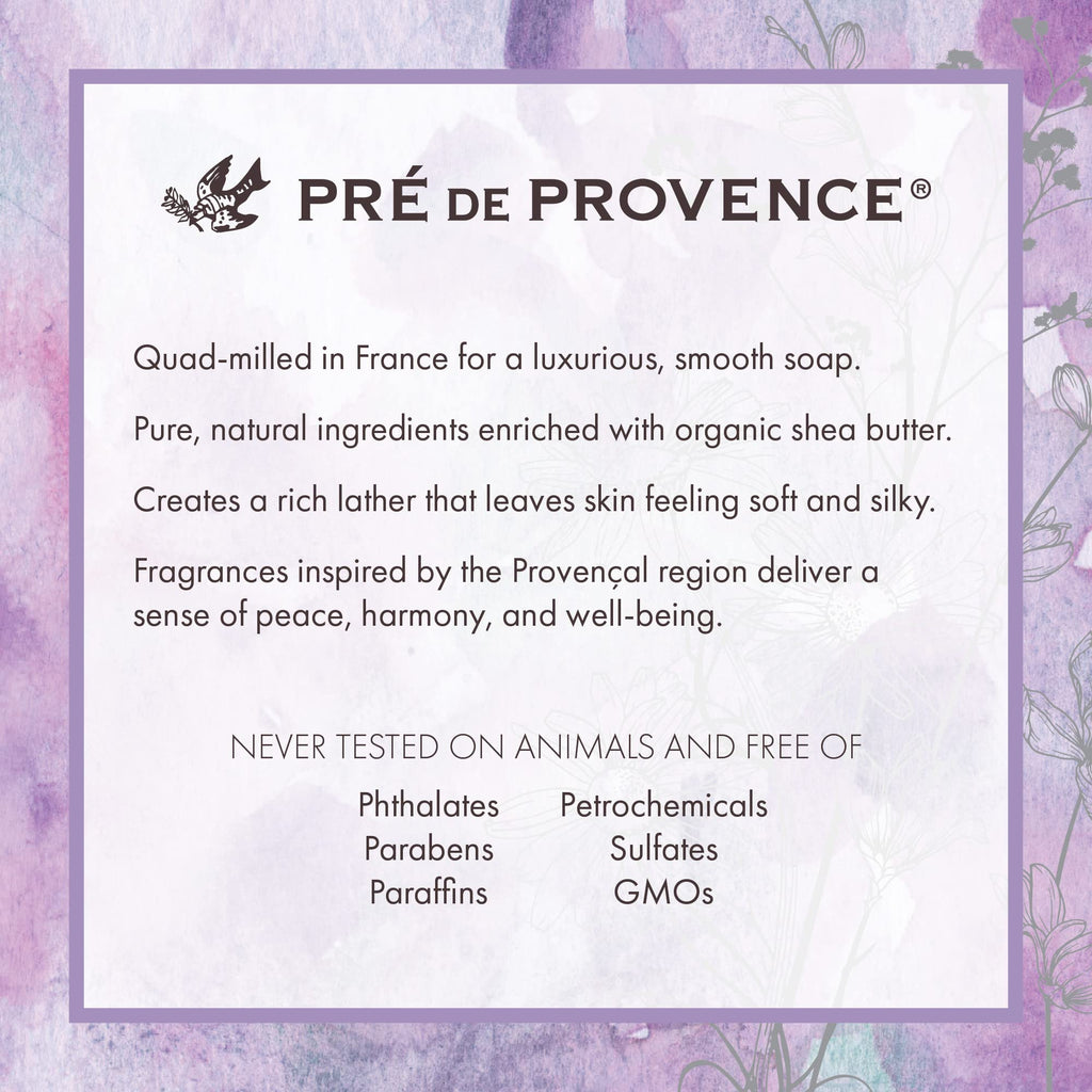 Pre de Provence Artisanal Soap Bar, Enriched with Organic Shea Butter, Natural French Skincare, Quad Milled for Rich Smooth Lather, 8.8 Ounce, Sandalwood