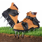 Qdreclod Aeration Shoes for Lawn, Lawn Aerator Shoes for Grass, Stainless Steel Spikes with Adjustable Straps for Garden, Grass Aeration, Floor Paintin