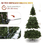 YITAHOME 6ft Pre-Lit Green Artificial Hinged Christmas Tree with Remote