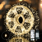 Dailyart Fairy Lights Plug in, 3000 Led Cluster Lights with Timer 195Ft Waterproof Warm Twinkle String Light with Remote for Bedroom Wreath Garland Window Wedding Christmas Tree Decoration,Black Wire