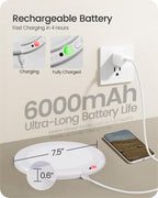 Rechargeable Motion Sensor Ceiling Light with Remote, Wireless Ceiling Light Battery Operated, No Wiring, Magnetic, Dimmable Shower Light, Timer, 3 Color 6000K, Rechargeable Light for Closet Hallway