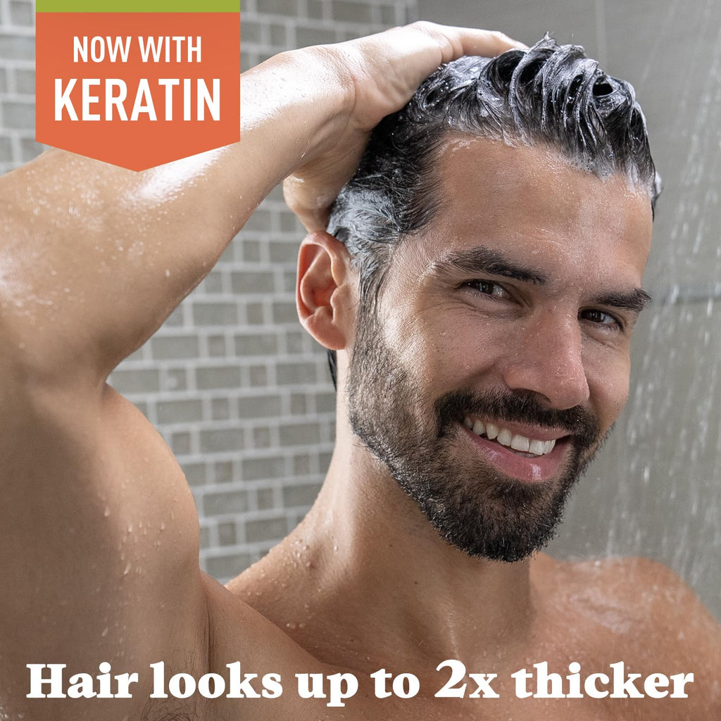 Just for Men Control GX Grey Reducing 2-in-1 Shampoo and Conditioner, Gradual Hair Color with Keratin for Stronger Thicker and Healthier Looking Hair, 4 Fl Oz - Pack of 3 (Packaging May Vary)