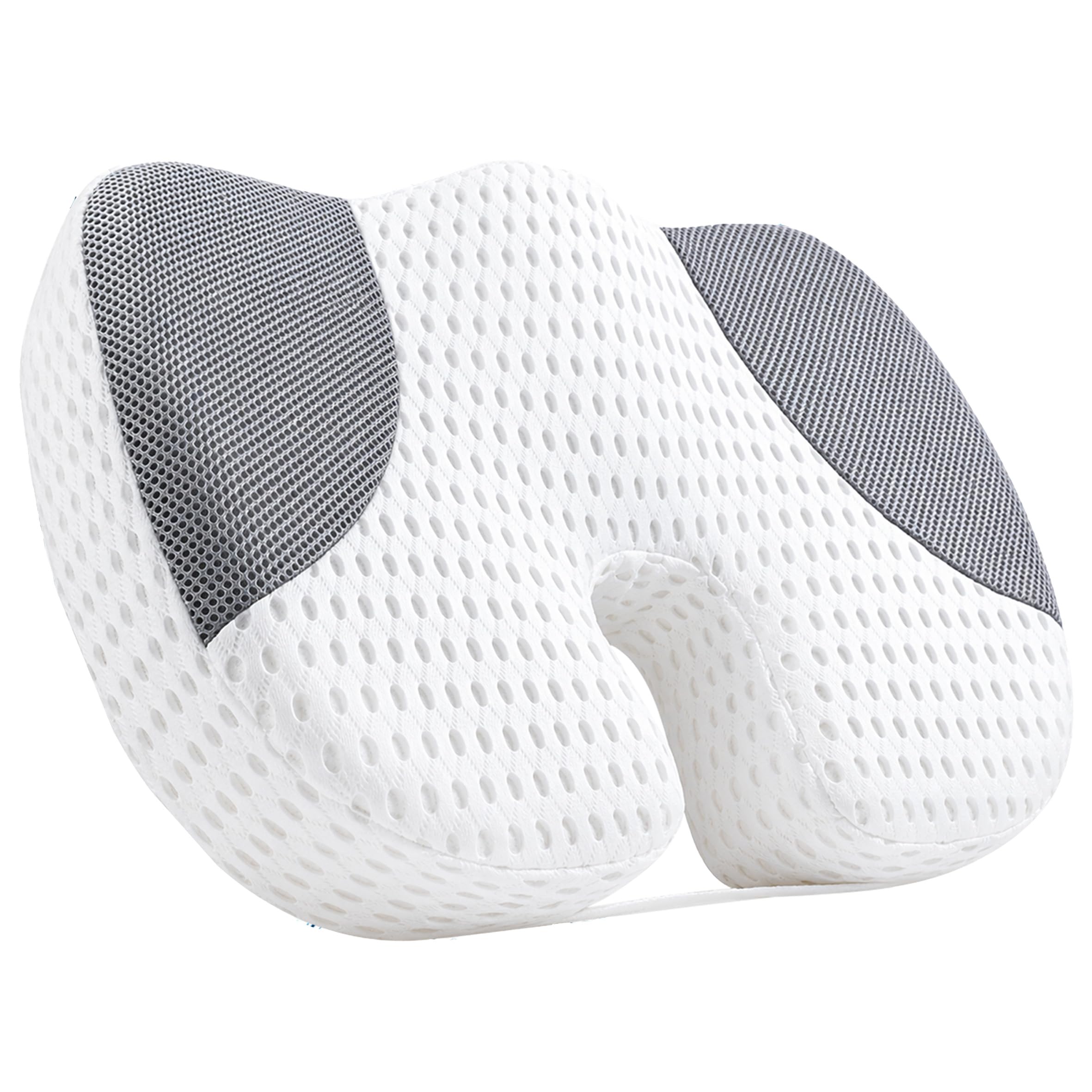Idle Hippo Hot Tub Booster Seat, 4D Air Mesh Hot Tub Pillow with 6 Powerful Non-Slip Suction Cups, Ergonomic Booster Cushion, Quick Dry Spa Pillow Hot Tub Accessories for Adults Indoor Outdoor-White