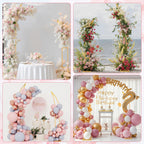 Wedding Flower Arch Stand Kit, 6.9FT & 6.2FT Balloon Moon Arch Backdrop Stand Metal Half Gold for Wedding Proposal Anniversary Bridal Shower Background Stand Party Decorations Indoor & Outdoor
