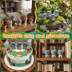 Geelin 50 Pcs Mini Resin Raccoon Figurines Small Animal Ornament Charms