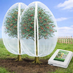 Jevrench 2-Pack 4 x 6 ft Garden Netting Bags with Zipper and Drawstring