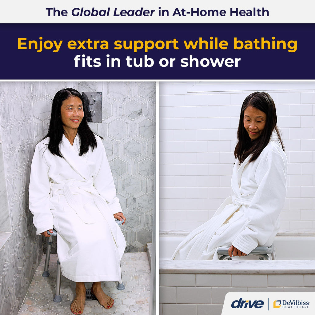 Drive Medical Bathroom Safety Shower Tub Bench Chair, Aluminum, Color: White