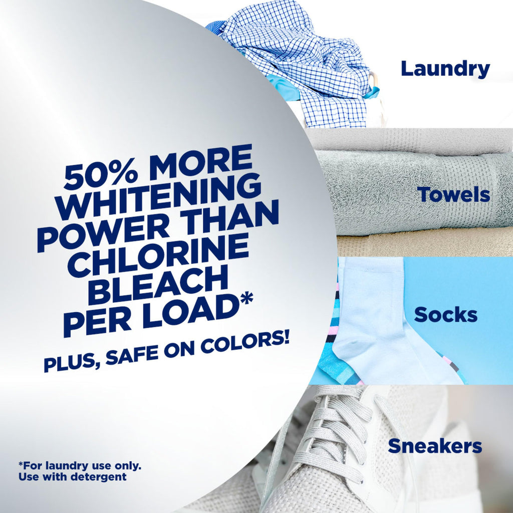 OxiClean Triple Action White Revive Laundry Whitener and Stain Remover Powder, Use with Detergent, Whitens and Brightens Clothes, Removes Tough Stains, Color Safe, Chlorine Free, 6.5 lbs
