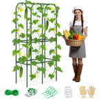 62in Tall Cucumber Trellis for Raised Bed, 34" L x 62" H Metal Garden Trellis for Climbing Plants Outdoor, U-Shape Vegetables Trellis Support for Squash Zucchini Peas Grape