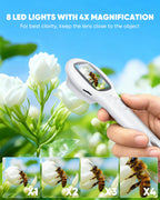 T TAKMLY Mini Pocket Digital Microscope, Macro Fixed Focus Magnifying Glass, Portable Handheld USB Digital Microscope 500x Magnification, 4X Zoom