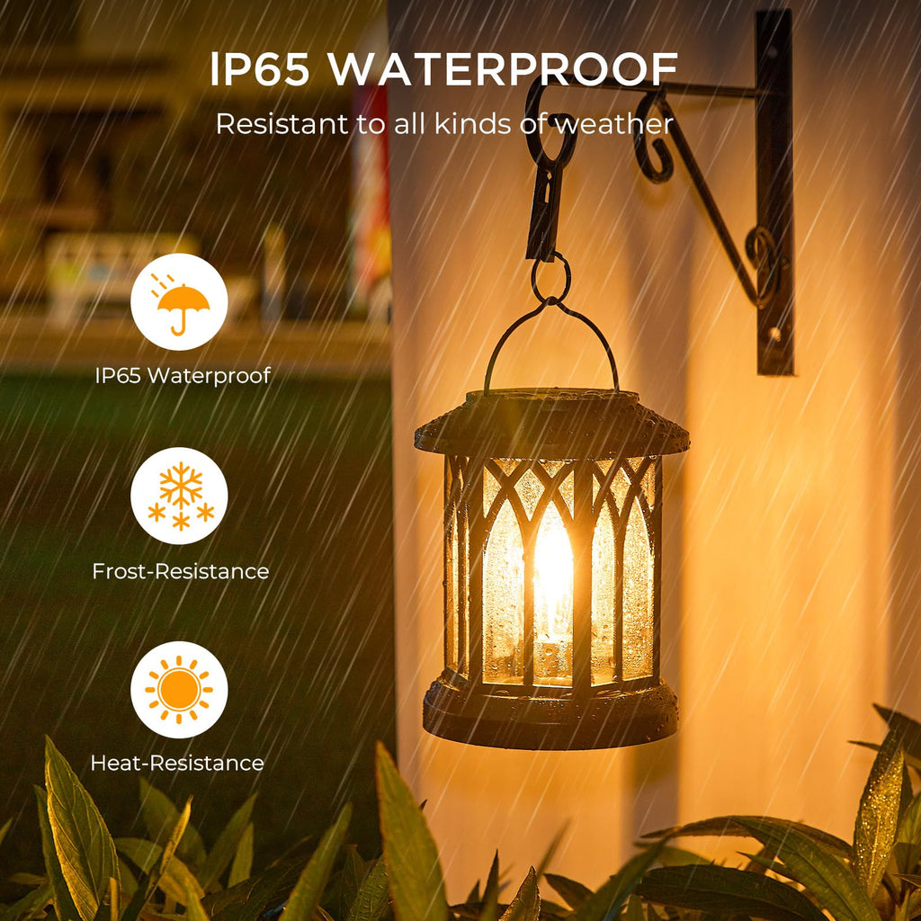 WdtPro 4 Pack Solar Lantern Outdoor Lights, Upgraded Bright Solar Lanterns Outdoor Waterproof, Hanging Solar Powered Lantern Over 12Hrs Lights for Outside Garden Yard Patio Tree Path Decor
