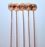 Electroculture Grows 24" Long Sun Spiral Top. Solid Copper Forever Stake. Electroculture Plant Stakes Pack of 5 - Wrapped with Pure Solid Copper