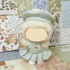 Clothes Compatible with LABUBU Doll – 4PCS Frosted Mint Set, 17cm Doll Clothes Designer Outfit for Campus Classic Theme, Chic Stylish Accessories for Labubu, No Doll (Paris Mint Frost)