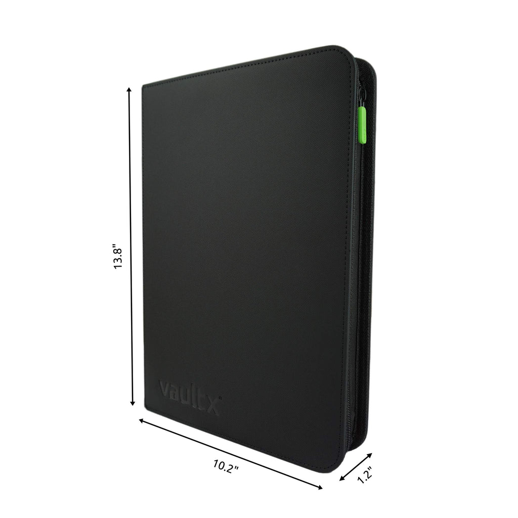 Vault X 9 Pocket Trading Card Zip Binder, 360 Cards, Premium Exo-Tec Album Material, 20 Side-Loading Pages, Folder for Collectible Games, Sports, TCG (Black)