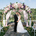 8ft Balloon Arch Stand,Round Backdrop Stand,Golden Circle Wedding Arch Frame for Wedding,Valentine's Day,Birthday,Party,Friends Gathering,Christmas,Garden Decoration