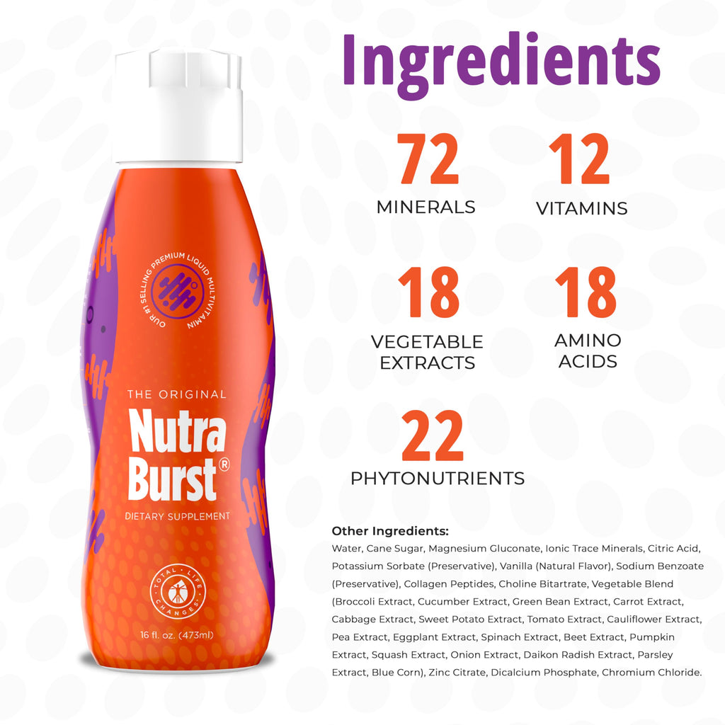 Total Life Changes NutraBurst - Liquid Multivitamin, Daily Nutritional Support, Packed with Essential Vitamins and Minerals, 16 fl. oz