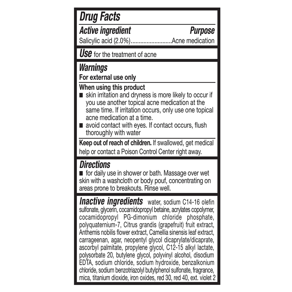Amazon Basics Clarifying Pink Grapefruit Body Wash, 2% Salicylic Acid Acne Treatment, Foaming, Refreshing, Prevents Breakouts, Dermatologist Tested, 8.5 fl oz, 4-Pack (Previously Solimo)