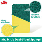 Mr. Scrub Sponges Kitchen Scrub Dish Sponge Scouring Pad, 48 Pack Cleaning Brush Scrubber Supplies for Soap, Dishwashing Dinnerware Sets Pan Pot Towels Cloth Rags Holder Glass Dishwasher Sink Bathroom