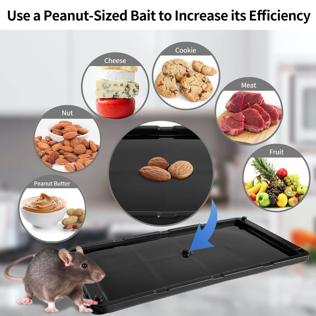 LULUCATCH Mouse Glue Traps 12 Pack, Larger & Heavier Plastic Sticky Glue Traps with Extra-Strong Adhesive for Mice, Rats, Sticky Mouse Trap for Indoor Use, Easy to Set