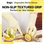 Brigic 12-Inch Extended Disposable Nitrile Gloves | Latex-Free & Powder-Free | Full Palm Textured Grip | Multipurpose for Home, Kitchen, Beauty & Garden Orchid Purple, Medium (Pack of 100)
