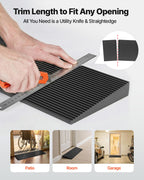 VEVOR 1.6" Rise Cuttable Threshold Ramp for Doorways, 35.4" Wide Natural Rubber Wheelchair Ramp, Non-Slip Solid Rubber Ramp with Double-Sided Tape for Doorways,Driveways,Bathroom,Smooth Tile