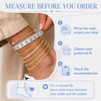 AOZEL Plus Size Gold Anklets Set Large Ankle Bracelets for Women Waterproof Non Tarnish 12 inch