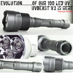 uvBeast V3 385-395nm Black Light UV Flashlight - High Power Upgraded Triple Broad Band LEDs Best for Professional/Commercial Use - USA Stock