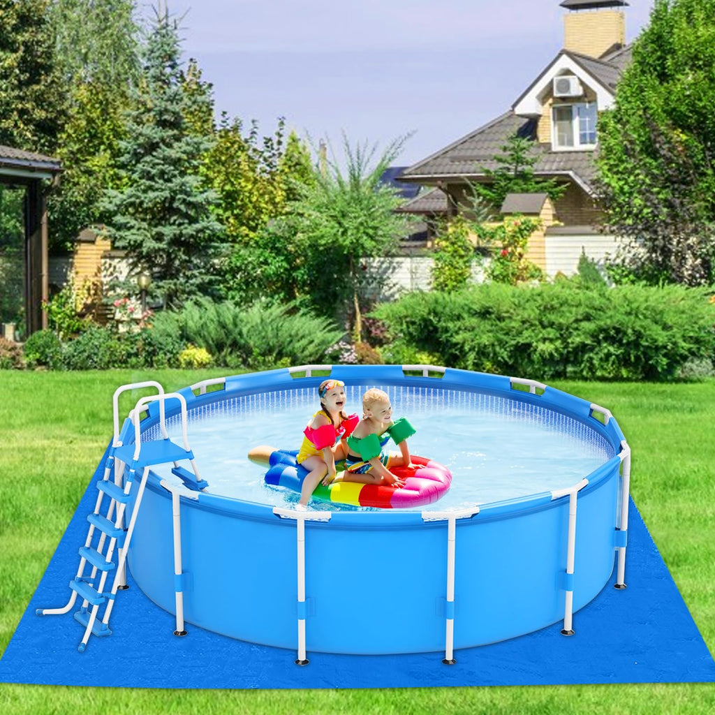 YEXEXINM 16 x 16 Ft Pool Ground Cloths,Swimming Pool Waterproof PE Swimming Pool Liner Pad for Protect Above Ground Pool Blanket for 8ft to 15ft Frame Above Ground Pools Accessories Prevents Punctures