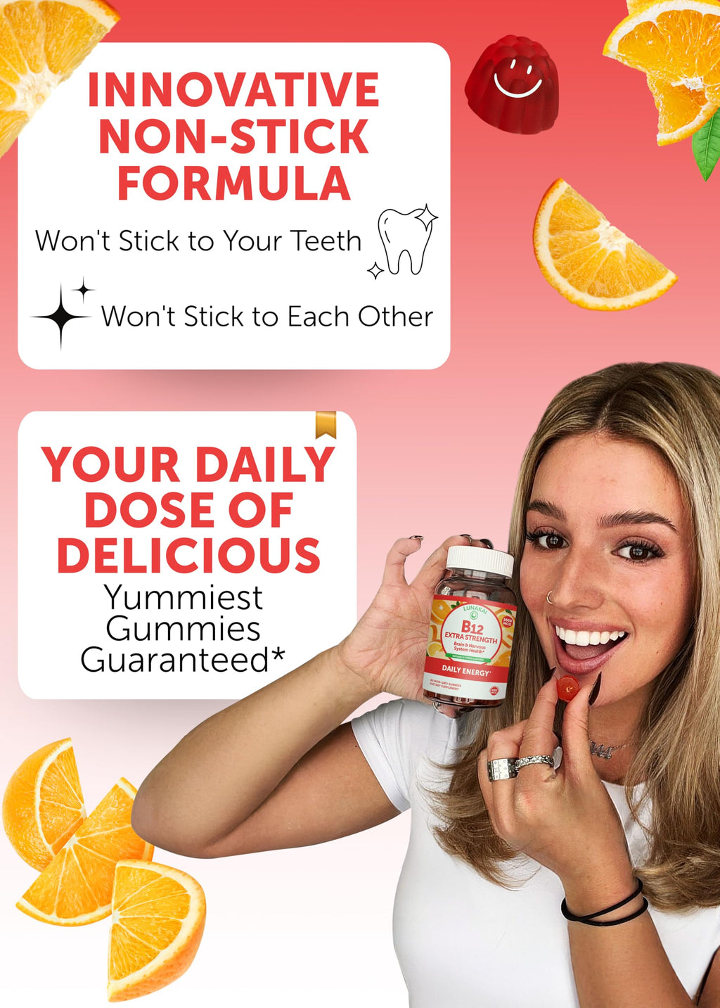 Lunakai Extra Strength 3000mcg Vitamin B12 Gummies - USA Made, Delicious Daily Energy & Metabolism Support - Vegan B12 Methylcobalamin Supplement 60ct