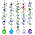 5 Pack Crystal Suncatcher Gazing Ball Spiral Wind Spinner Garden Decor