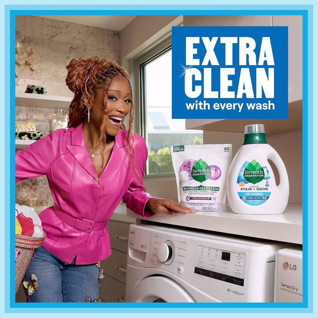 Seventh Generation Laundry Detergent, Free & Clear, 40 oz, Pack of 2