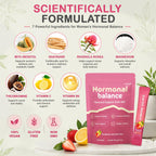 Hormone Balance for Women, Myo-Inositol Drink Mix with Magnesium, Rhodiola Rosea, Vitamin C, Cortisol Support Supplement, Vegan Sugar-Free Non-GMO, PMS Comfort, Menopause Wellness & Mood Balance 30psc