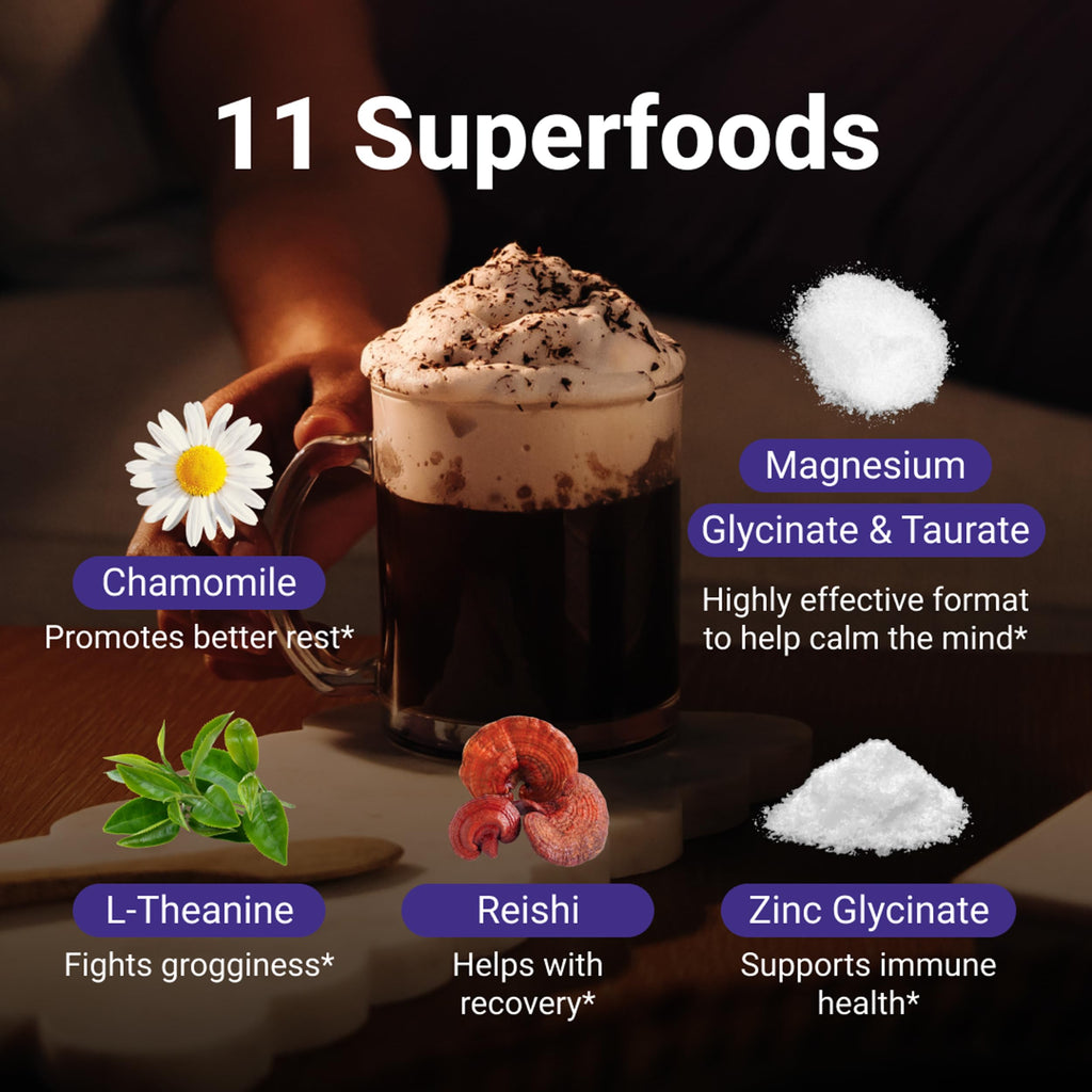MoonBrew Nighttime Magnesium Hot Cocoa, Natural Sleep Aid Drink Mix for Adults, 2-Pack - Calming Melatonin-Free Sleep Support - Sleepy Hot Chocolate Powder with L-Theanine & Zinc Glycinate