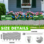 20Pcs Garden Edging Border with 20 Pcs Stakes, 21Ft, Marbled Design