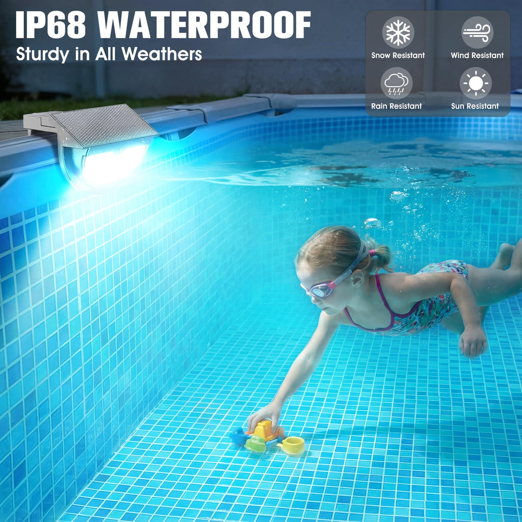 Niceput Solar Pool Lights,2026 Upgraded Solar Powered Above Ground Pool Lights,Frame Pool Light Waterproof,Swimming Pool Solar Light,Color Changing Pool Lighting for Above Ground Pool Accessories-1PC