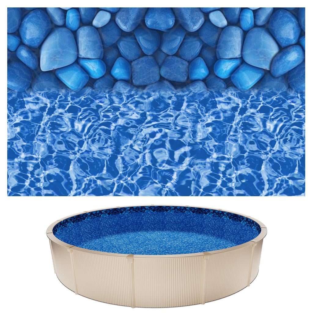 VEVOR 24-ft Round Above Ground Pool Liner, Unibead Pool Liners, Upgraded Thickened Gauge, 52inch Wall Height, Designed for Steel Sided Above-Ground Swimming Pools