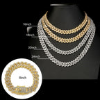 JUNVirtuous 2 Pieces Cuban Link Chain Mens Iced Out Miami Cuban Necklace and Bracelet Silver Bling Diamond Hip Hop Jewelry for Men and Women (Gold, 8" Bracelet and 20" Necklace)