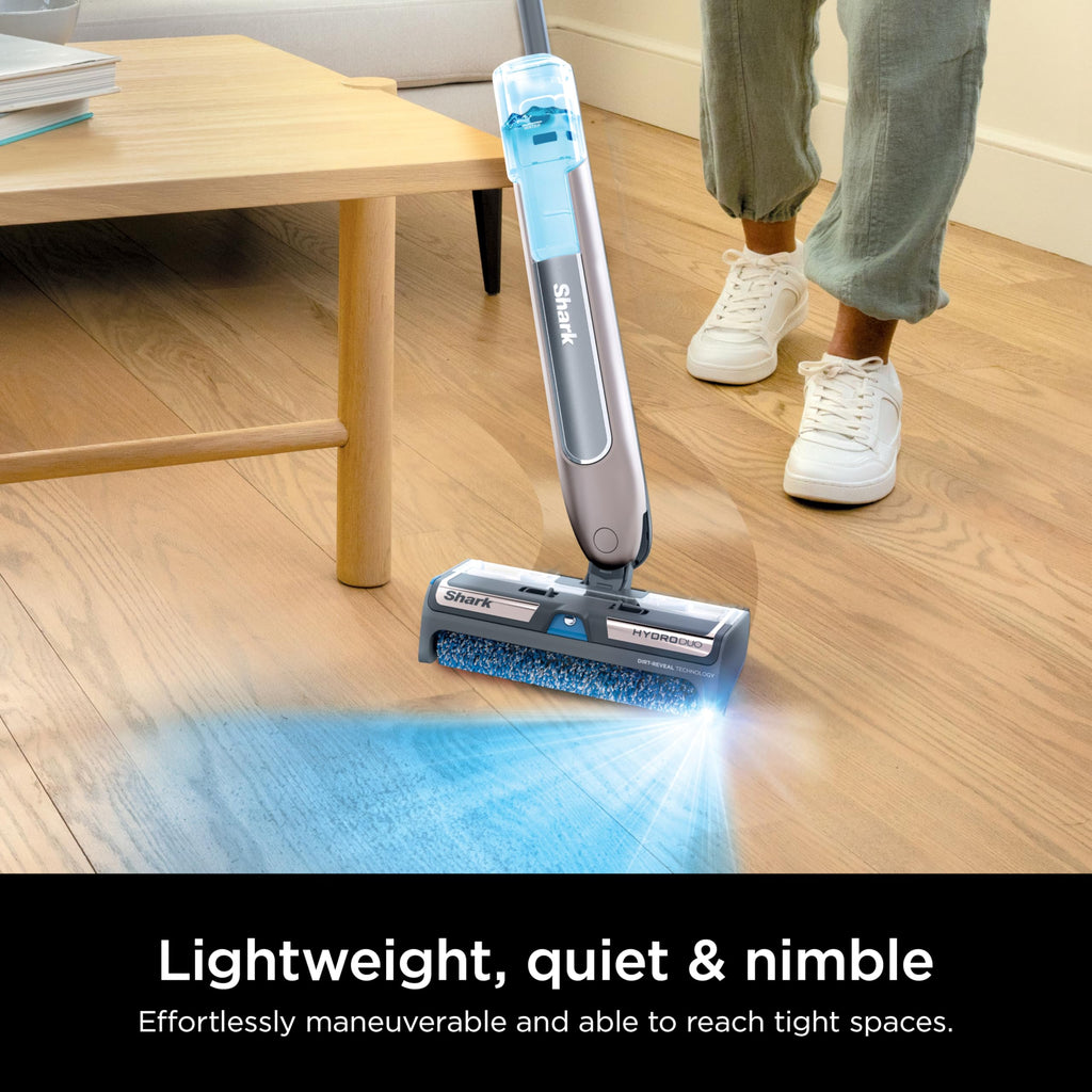 Shark WW201 HydroDuo with Dirt-Reveal Technology, Cordless, Hard Floor Cleaning System, Wet & Dry Debris Pickup, Mops & Scrubs All at Once, Hardwood, Tile, Laminate & Stone, Stone Metallic (Renewed)