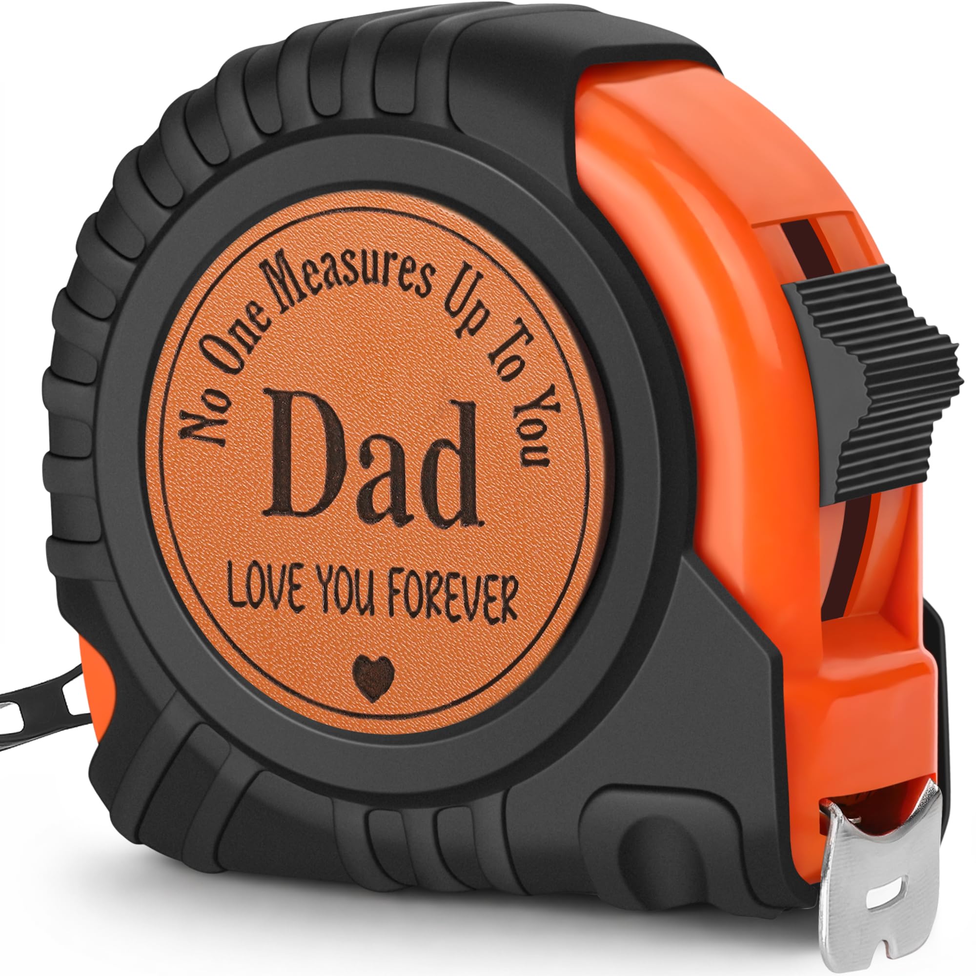 Dad Gifts from Daughter Son Wife, Best Dad Ever Gift Birthday Gift for Dad Christmas Stocking Stuffer Useful Gifts for New Dads Daddy Father in Law Genuine Leather Engraved 25 FT Tape Measure Tool