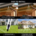 Halloween Decorations Outdoor, Spider Web Lights 250 LED Lighted Spider Web 16.4Ft Giant Halloween Decorations Light up, 8 Lighting Modes Waterproof & Timer for Indoor Haunted House Yard Decor, Purple