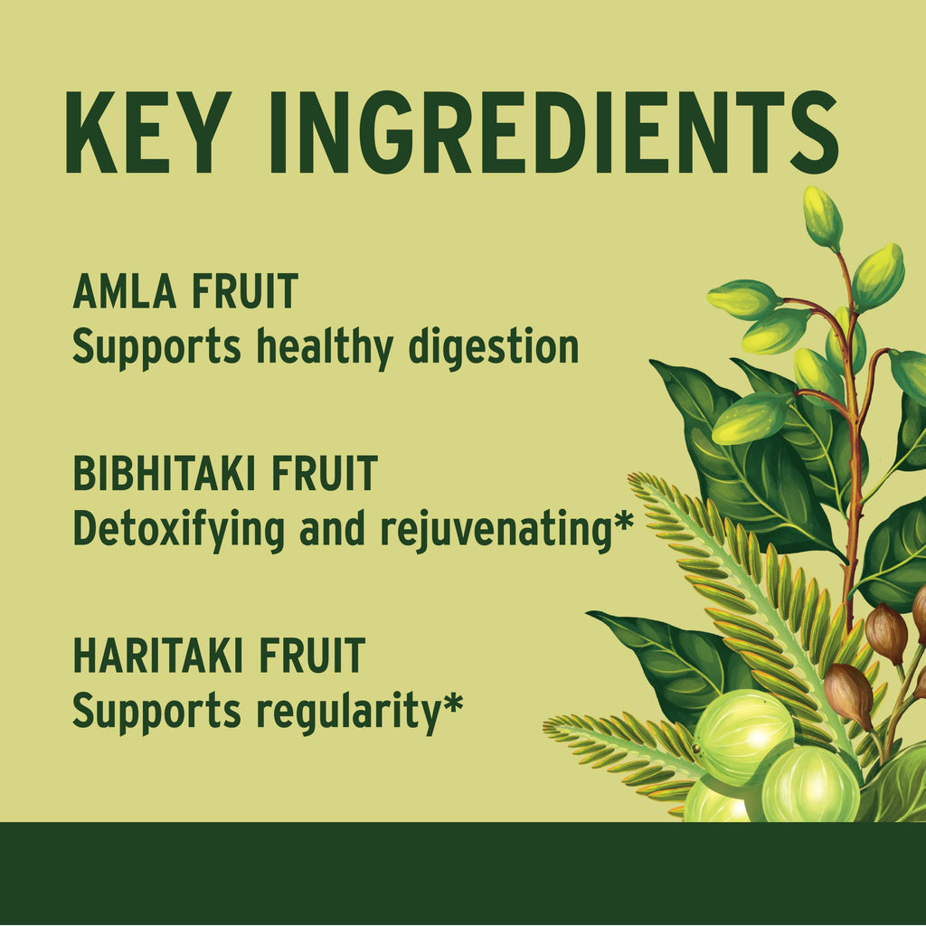 Banyan Botanicals Organic Triphala Tablets - Gentle Daily Digestion & Colon Cleanse Support - Amla, Haritaki, Bibhitaki - Healthy Elimination, Detox & Gut Microbiome - 180 Tablets - Non-GMO, Vegan*