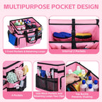 Extra Large Rolling Cleaning Caddy Bag with Wheels, Cleaning Baskets Bags with Detachable Trolley For Housekeepers , Water Resistant Cleaner Supplies Organizer with Wheels for Kitchen, Car