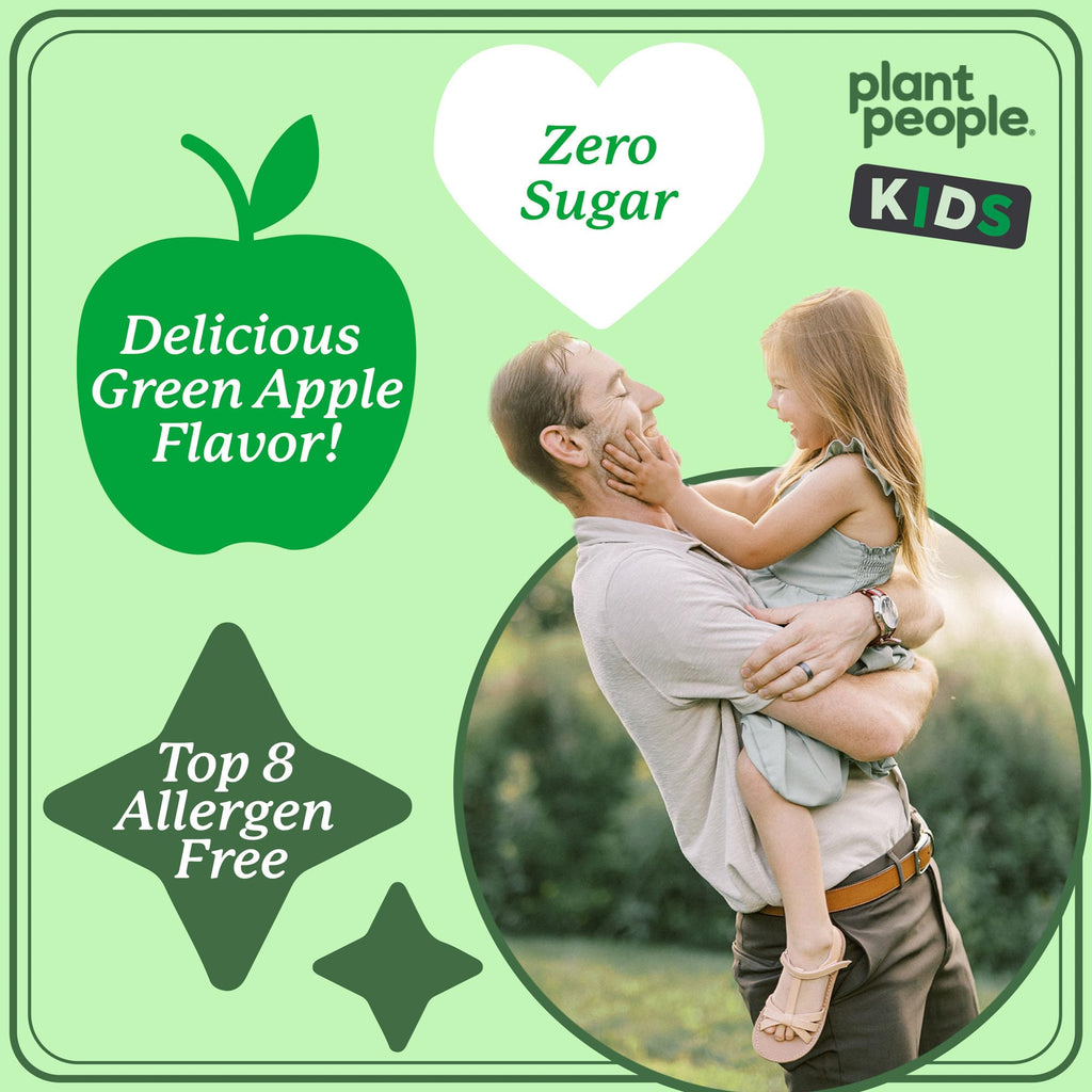 WonderGreens Kids Super Veggie Gummies – Sugar-Free, Allergen-Free Multivitamin for Picky Eaters with Probiotics – Tummy & Immune Support – Green Apple Flavor (30 Count)