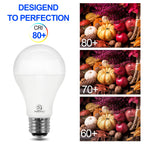 Super Bright 50/100/150W 3-Way A21 LED Light Bulb, 800/1600/2200 Lumens, 4000K Cool White, Non-dimmable, E26 Base, UL Listed, 2-Pack
