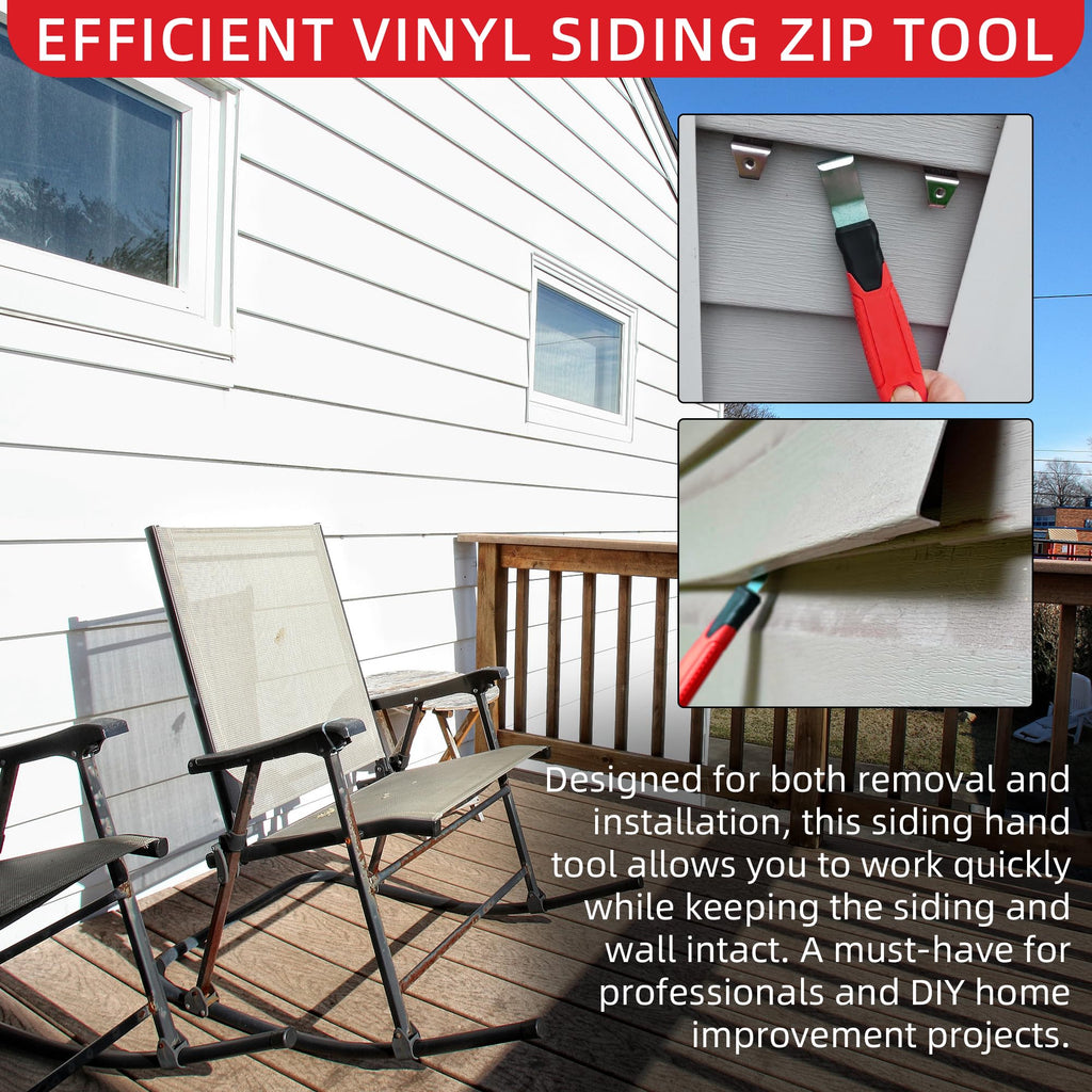 TonGass 2-Pack Vinyl Siding Removal Tool with Extra Long Non-Slip Grip Handle, Steel Blade Vinyl Installation and Removal Tool, The Ultimate Vinyl Siding Zip Tool, Avoid Damaging Vinyl Siding Tool