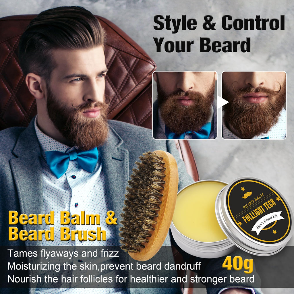 Beard Kit for Men, 3 Beard Oil Scents, Beard Care Gift Set for Dad, Husband