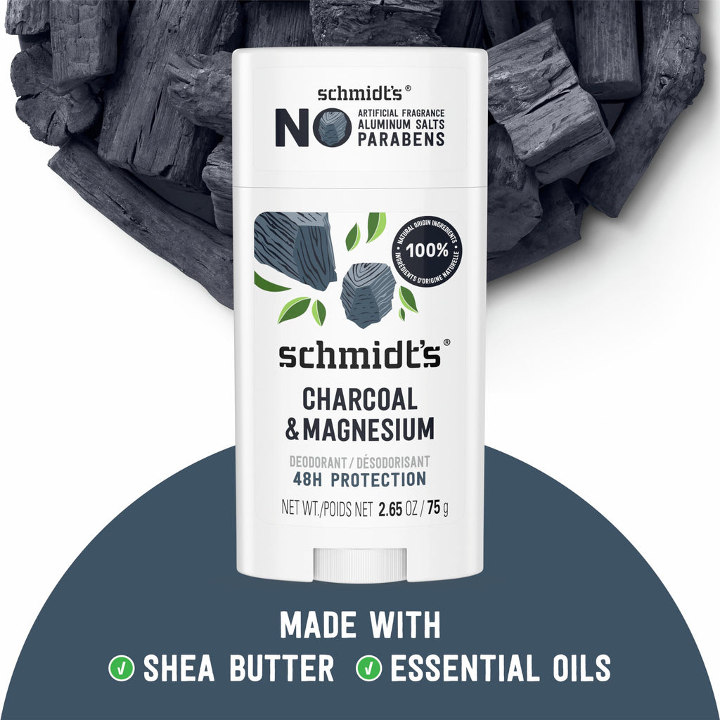 Schmidt's Deodorant Charcoal & Magnesium 2 Count 2.65 oz 48H