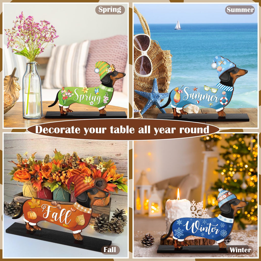 Anglechic 42 Pcs Interchangeable Dachshund Sign Wiener Dog Holiday Decor