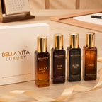 BellaVita Luxury Men's Perfume Gift Set with CEO Man, G.O.A.T., KLUB & OUD | 4 x 20ml (80ml) | Long Lasting Perfume for Men | Citrus, Woody, Patchouli & Caramel Notes