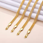 Gold Bracelets for Women, 18K Gold 925 Sterling Silver Mesh Bracelets